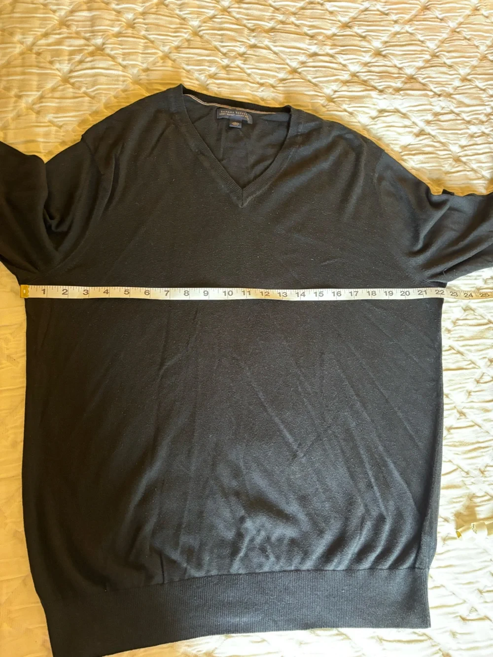 Banana Republic Luxury Blend Black V-Neck Sweater – Silk, Cotton& Cashmere L